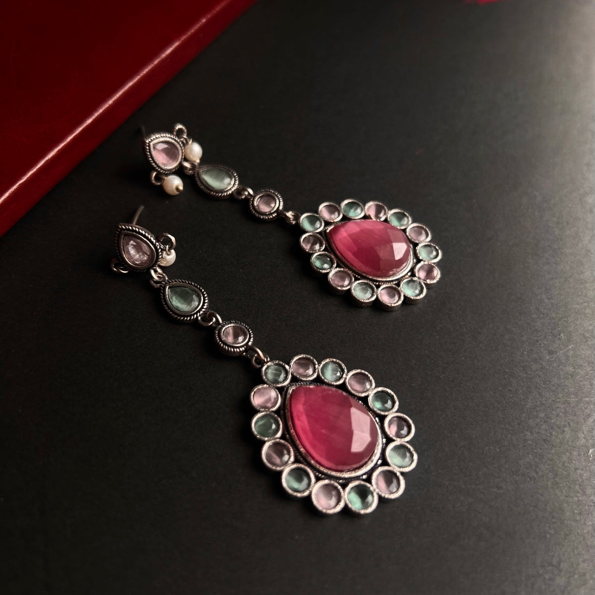 DIANA MIA MONALISA FAUX SILVER EARRINGS ER684