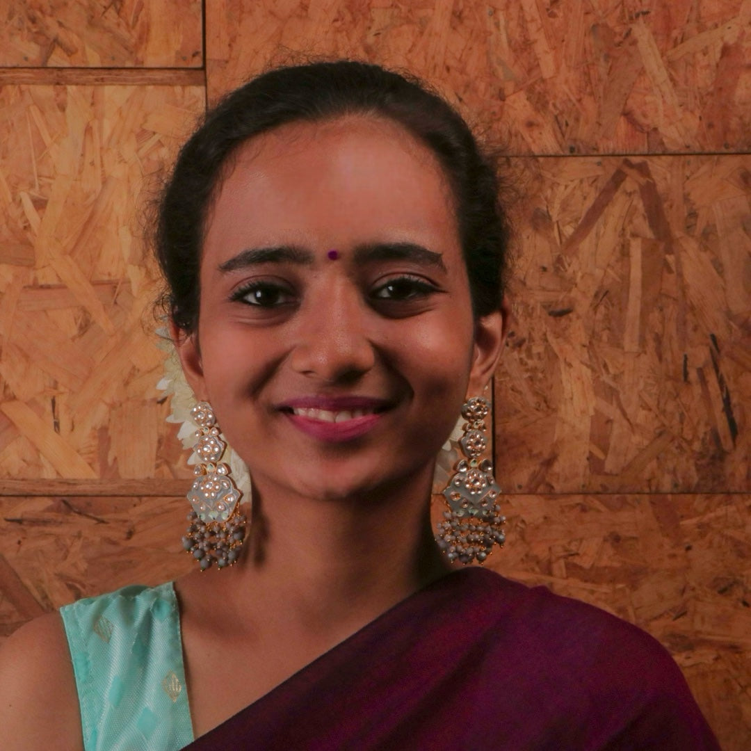 TRINITY SPARKLE LAYERED SEMI HANDMADE AND HAND PAINTED EARRINGS ER82