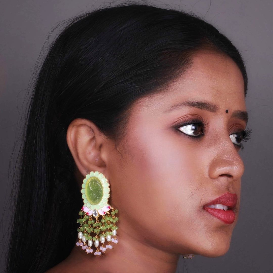 MYSTIC MEADOW HANDCARVED HANDMADE AMARPALI INSPIRED EARRING ER69