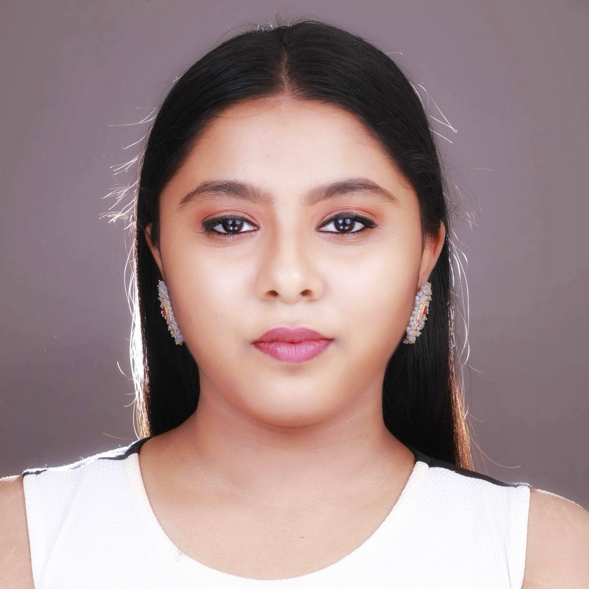 CHIC MEENAKARI AFRO STUDS WITH PEARL WORK ER46