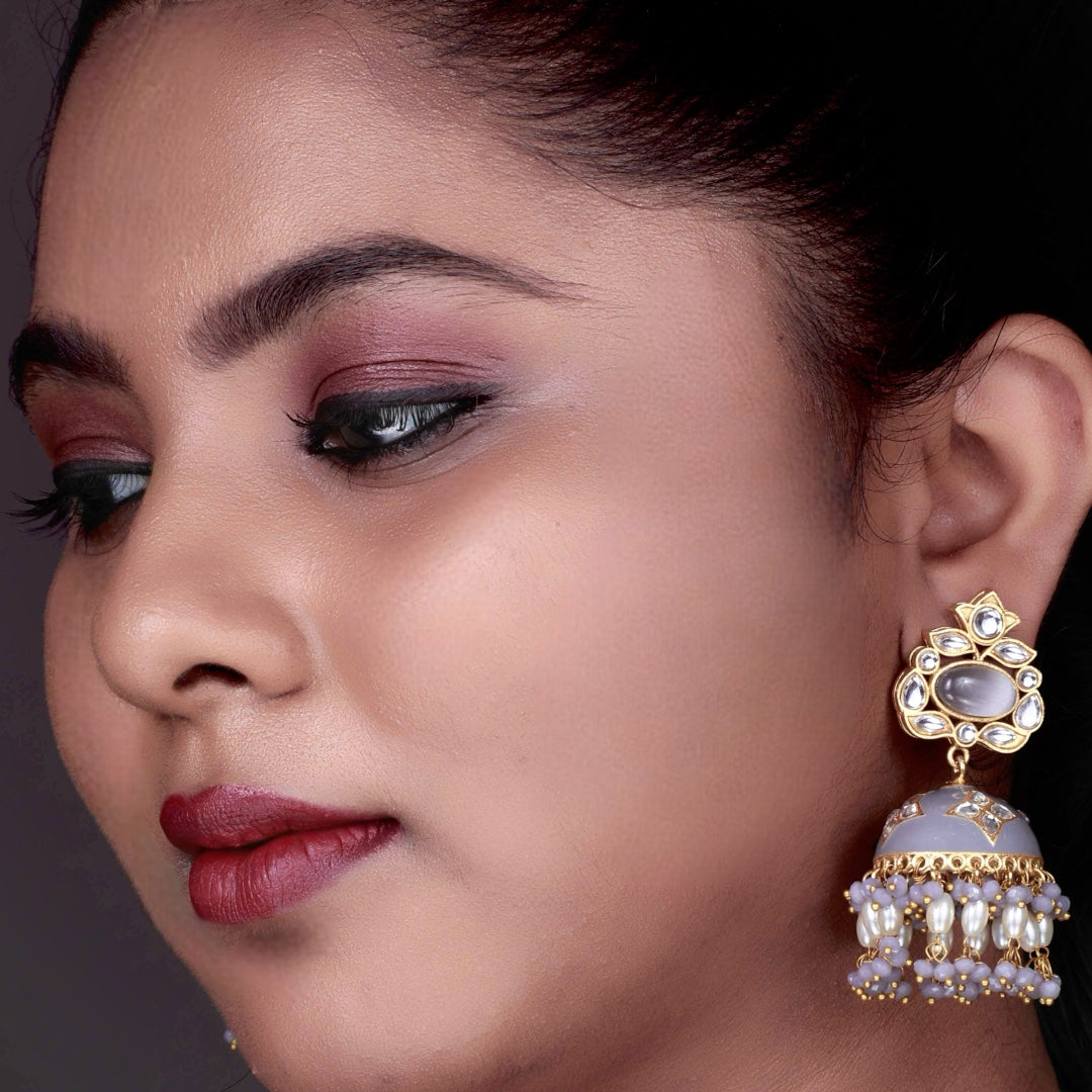 BEADED HANDMADE MELODY HANDMADE HAND HAMMERED JHUMKAS  ER63