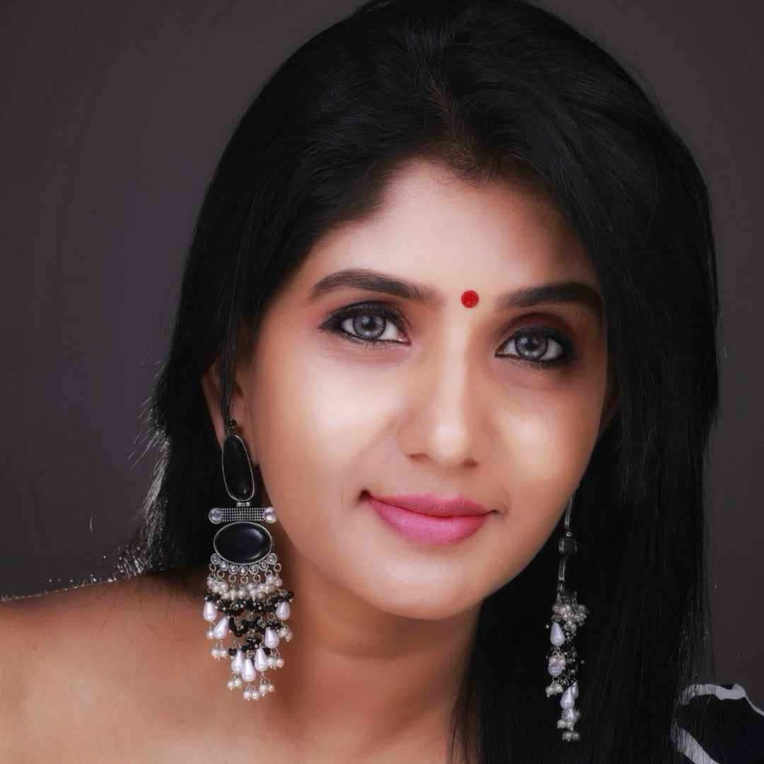 OVAL MYSTIC MONALISA STONE  SEMI-HANDMADE  EARRINGS  ER47