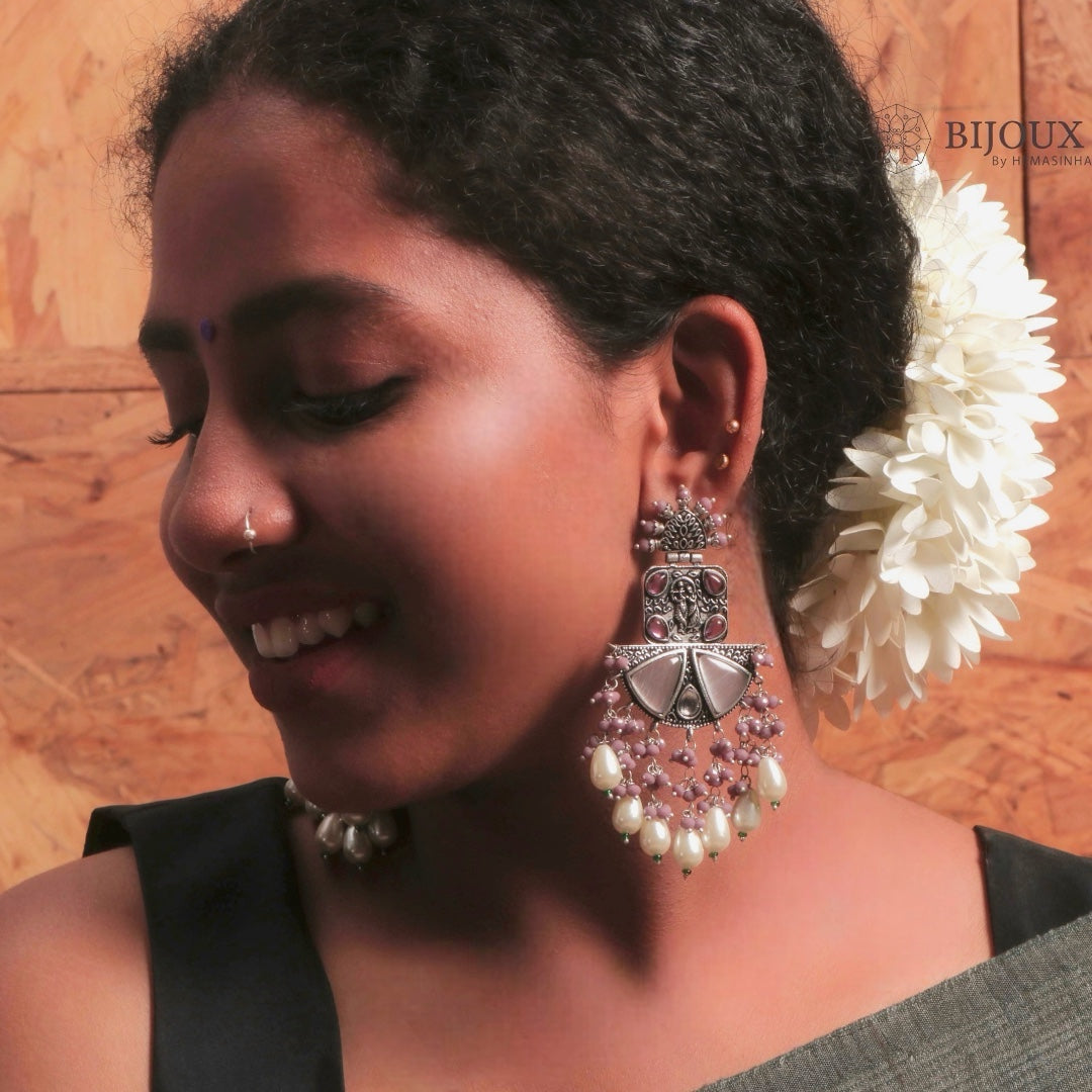 RADHA KRISH DIVINE DUO MONOLISA SEMI HANDMADE OXIDIZED EARRING ER120