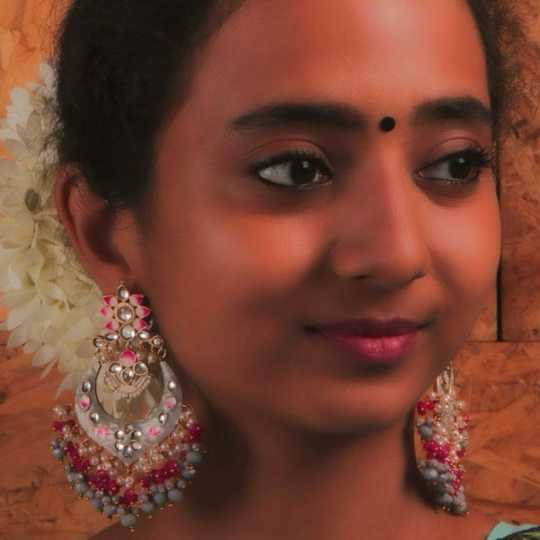 DEEPIKA ENCHANTED STONE SEMI HANDMADE BEADED EARRING ER83