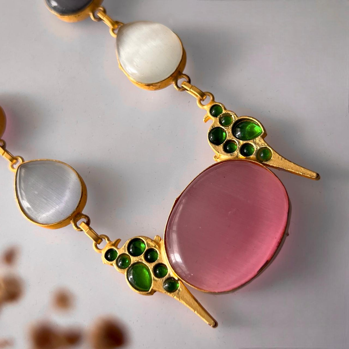 ROXANIA SET RING EARRING AND NECKLACE HANDMADE GOLD TONED PREMIUM NECKLACE/NECKPIECE EARRING SET NL30