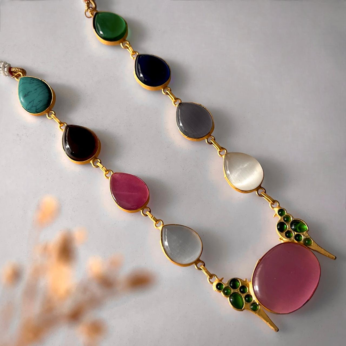 ROXANIA SET RING EARRING AND NECKLACE HANDMADE GOLD TONED PREMIUM NECKLACE/NECKPIECE EARRING SET NL30