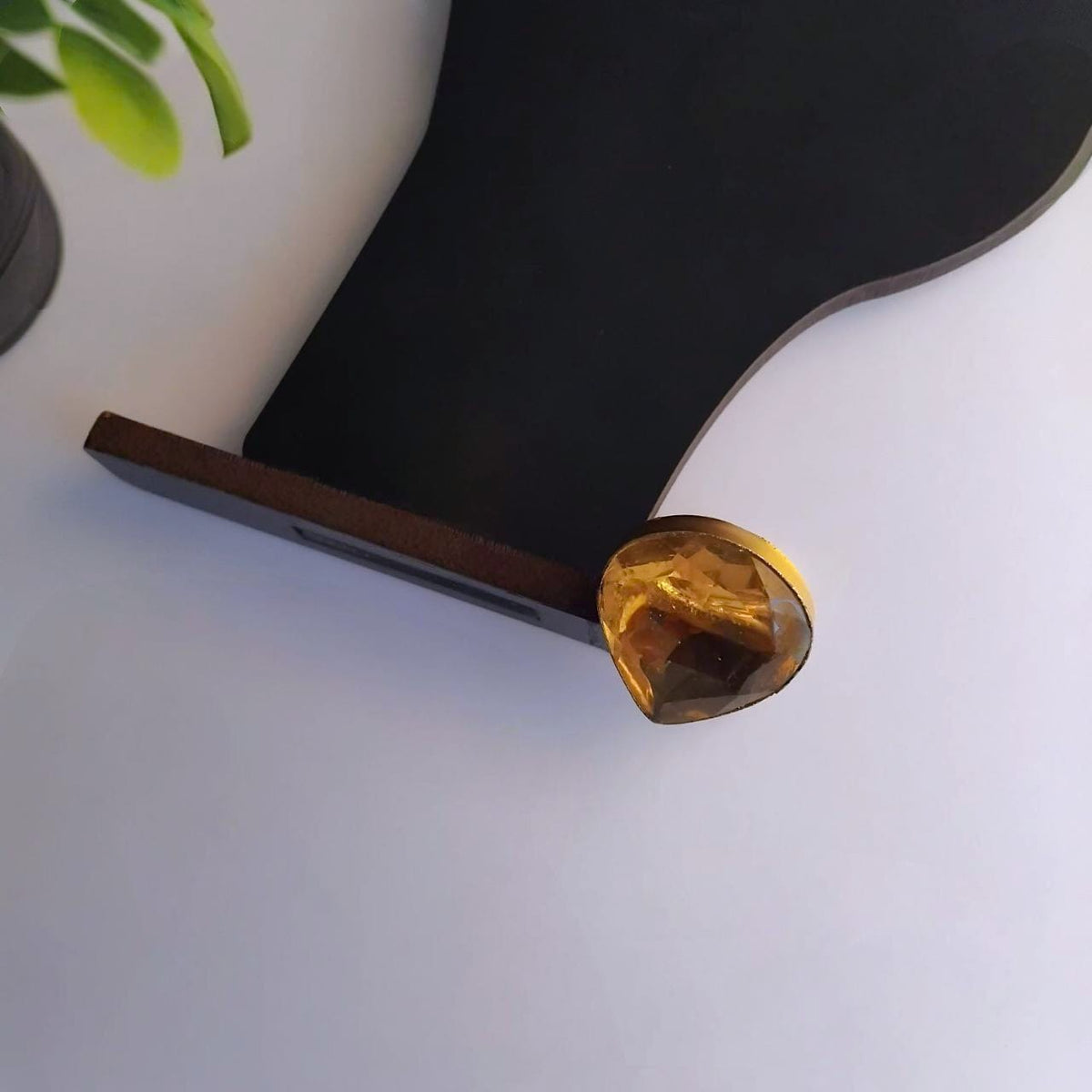 ISHIKA GOLD TONED NATURAL STONE HANDMADE FINGER RING R21