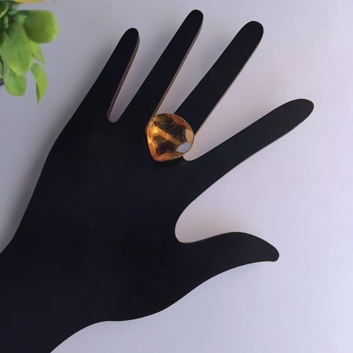 ISHIKA GOLD TONED NATURAL STONE HANDMADE FINGER RING R21