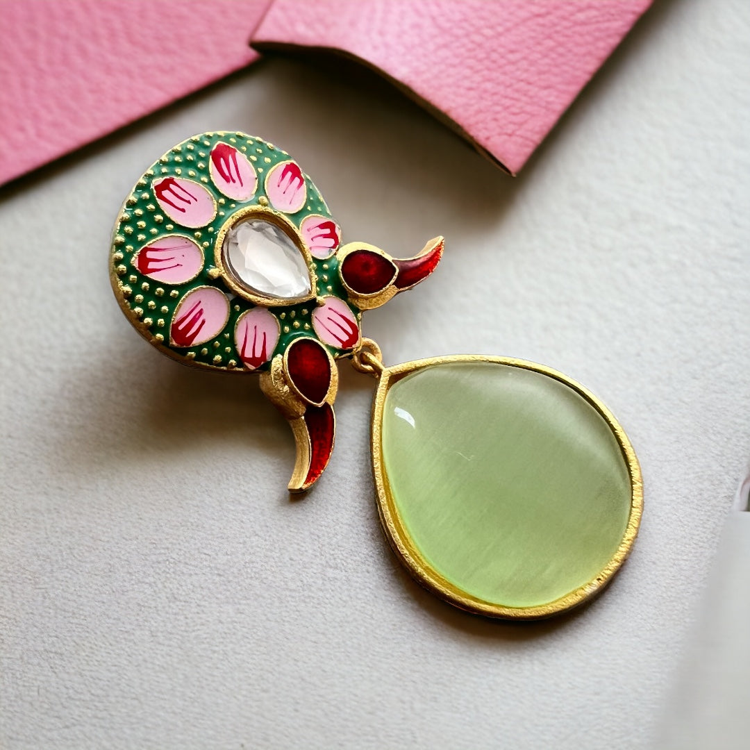 TAPTHI SEMI HANDMADE GOLDTONED  MONOLISA GOLD-TONED EARRING -ER124