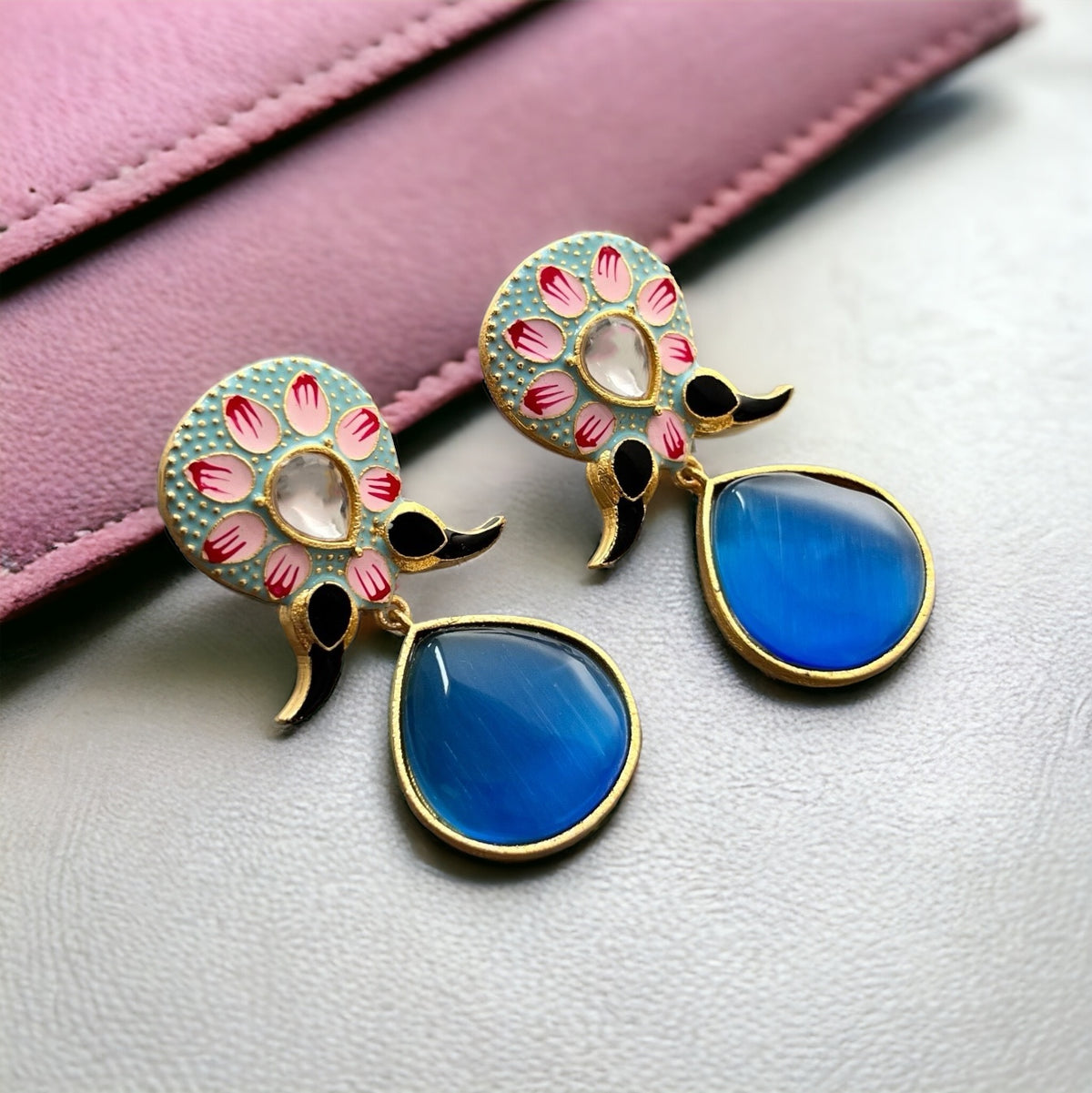 TAPTHI SEMI HANDMADE GOLDTONED  MONOLISA GOLD-TONED EARRING -ER124