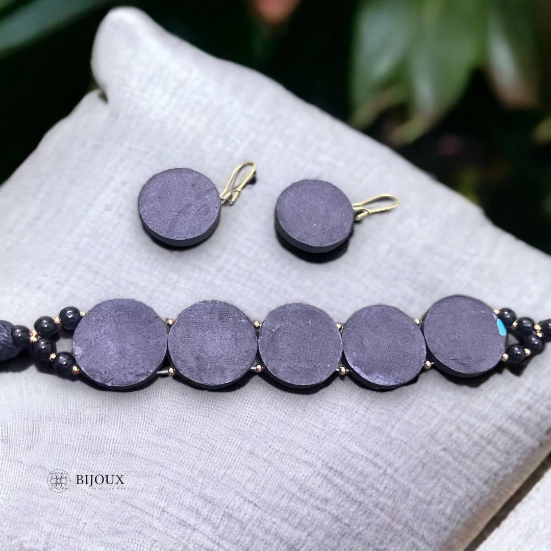 ROSIE ROUND TERRACOTTA NECKLACE WITH EARRING TR23