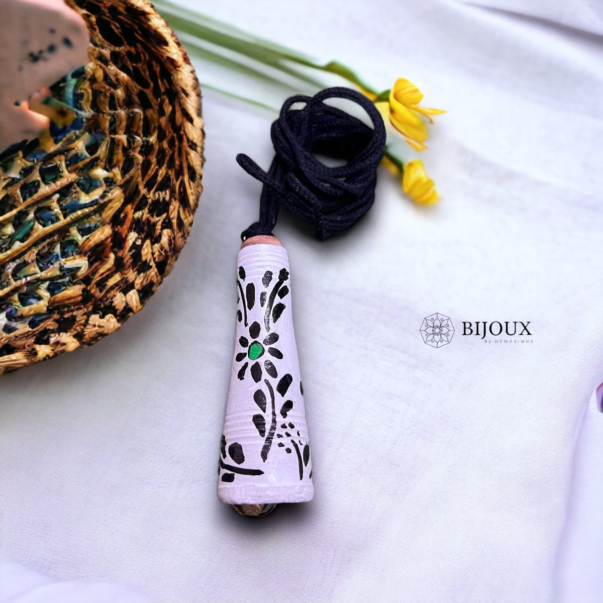 SODA SNUGGLE TERRACOTTA PENDANT WITH BLACK ROPE TR15