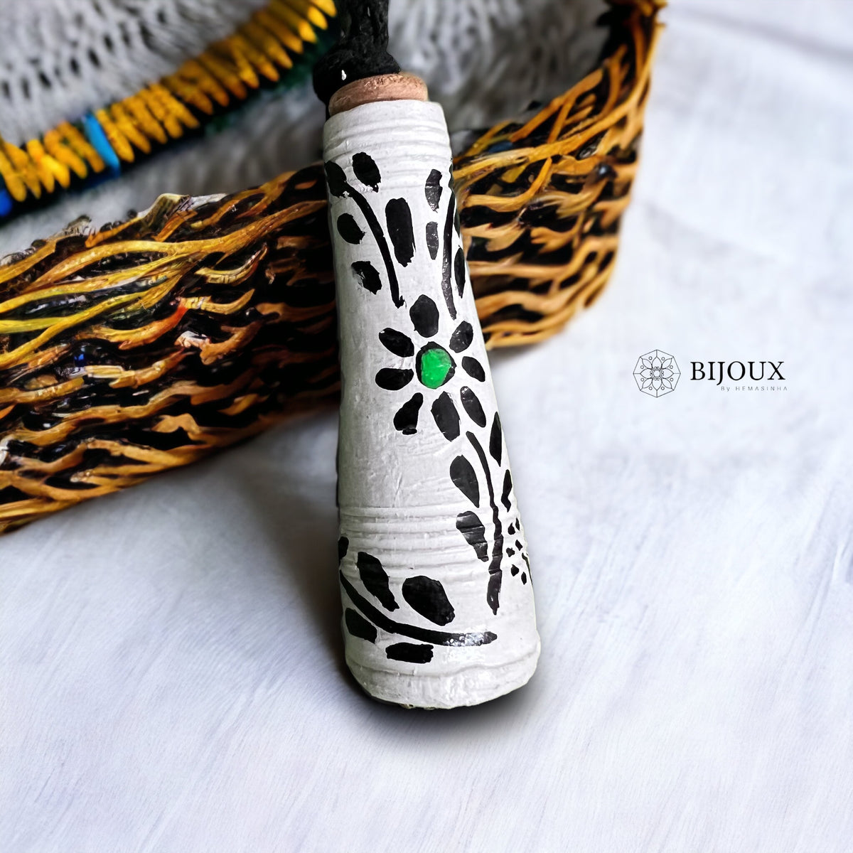 SODA SNUGGLE TERRACOTTA PENDANT WITH BLACK ROPE TR15