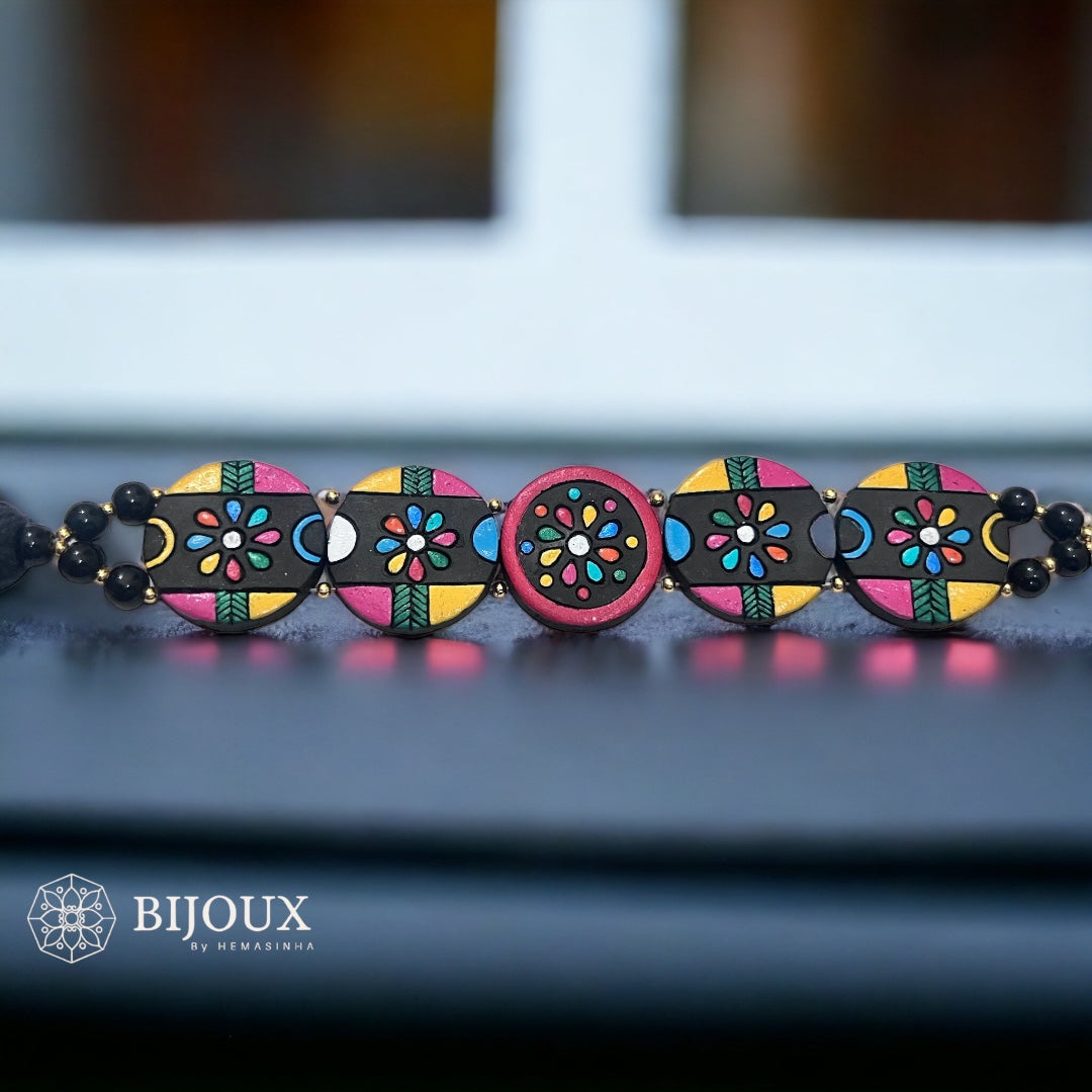 ROSIE ROUND TERRACOTTA NECKLACE WITH EARRING TR23