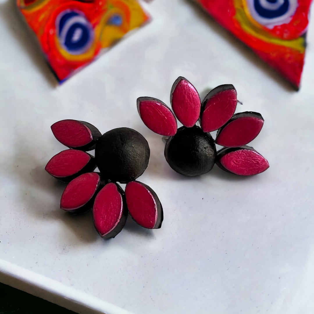 CUTY FLORA LIA TERRACOTTA HANDMADE EARRINGS TR68