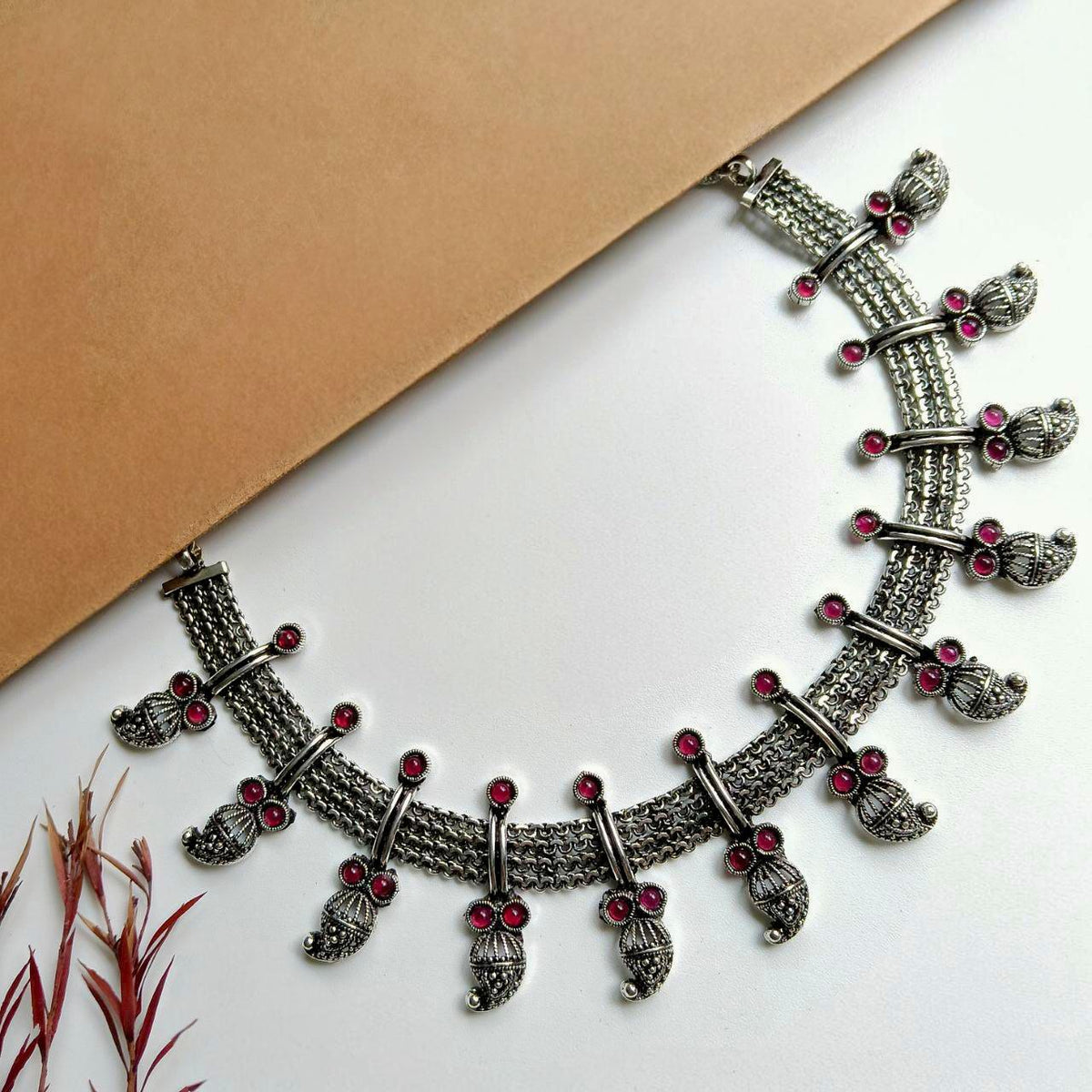 OLYMPIA OXIDIZED ANTIQUE NECKLACE NL198