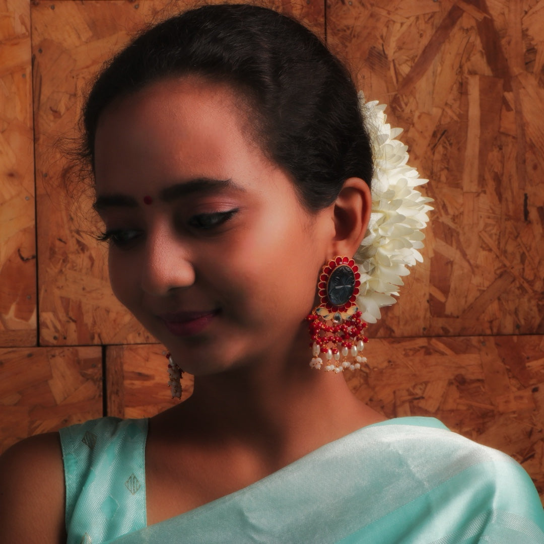 MYSTIC MEADOW HANDCARVED HANDMADE AMARPALI INSPIRED EARRING ER69