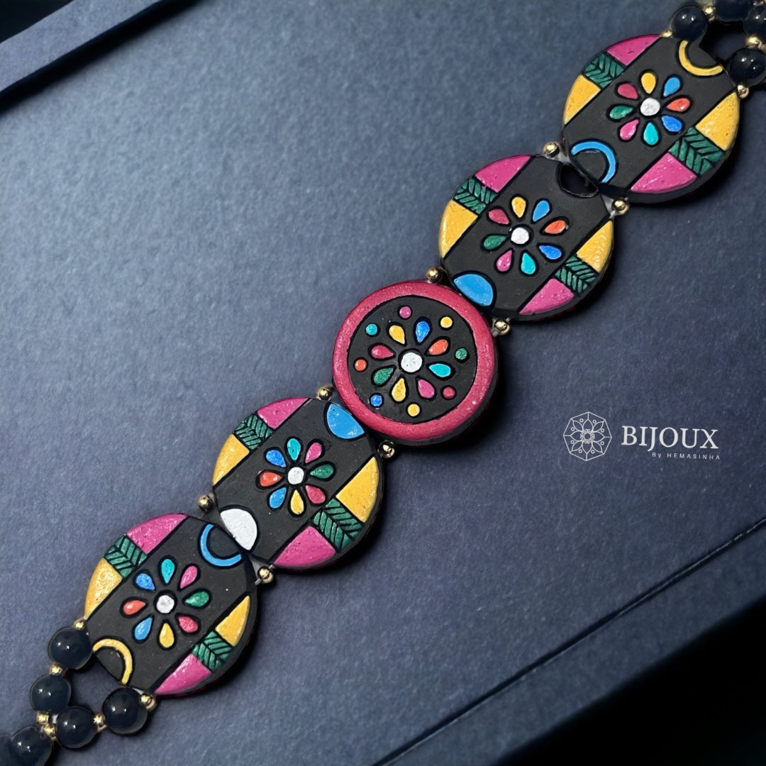 ROSIE ROUND TERRACOTTA NECKLACE WITH EARRING TR23