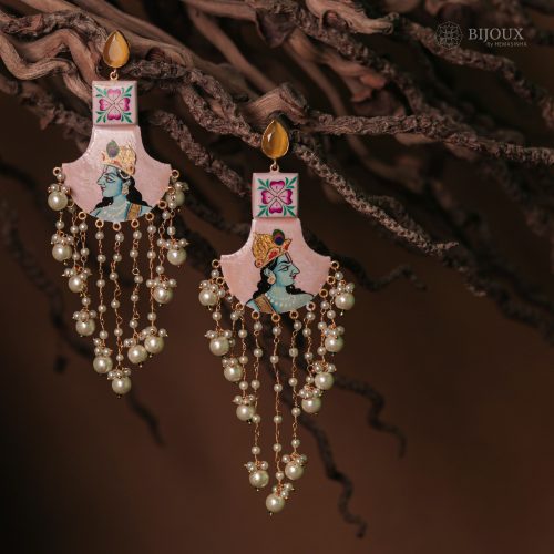 DREAMY ART STROKE HAND PAINTED LONG EARRINGS ER94