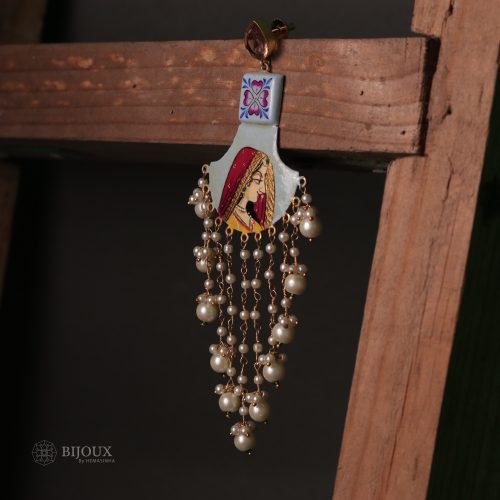 DREAMY ART STROKE HAND PAINTED LONG EARRINGS ER94