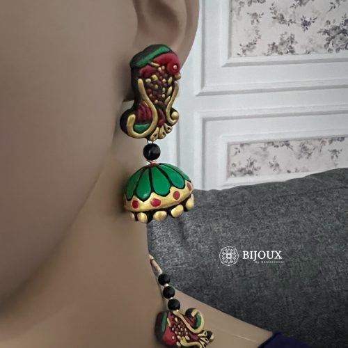 MUD MOSAIC TERRACOTTA HANDMADE MALA WITH EARRINGS TR06