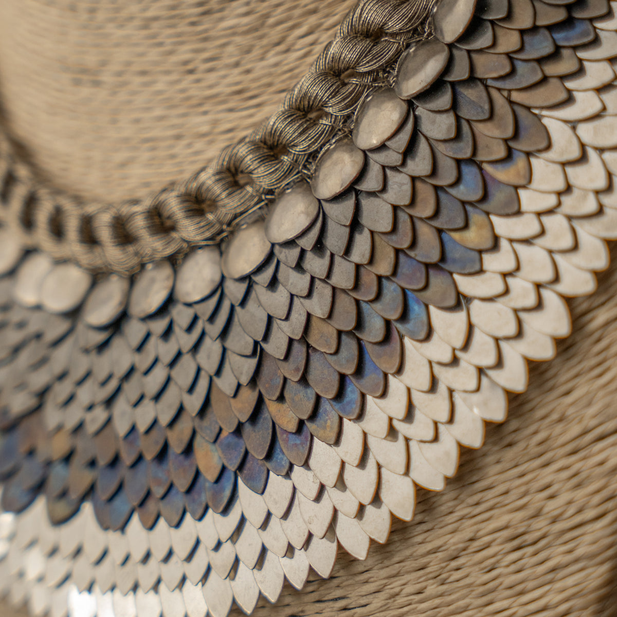 ELLA BIJOUX PREMIUM BRASS FLAKES HANDMADE ANTIQUE NECKPIECE/NECKLACE WITH EARRING NL274