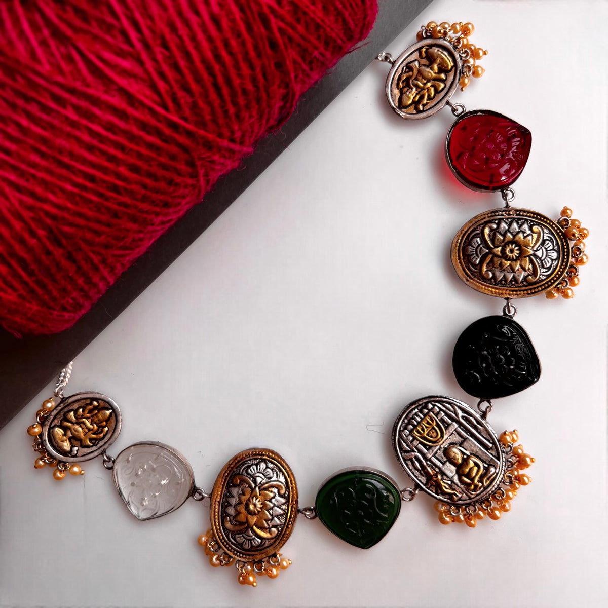 RITHANA BIJOUX PREMIUM AND EXCLUSIVE HAND HAMMERED HANDMADE CHOKER WITH EARRINGS CH101