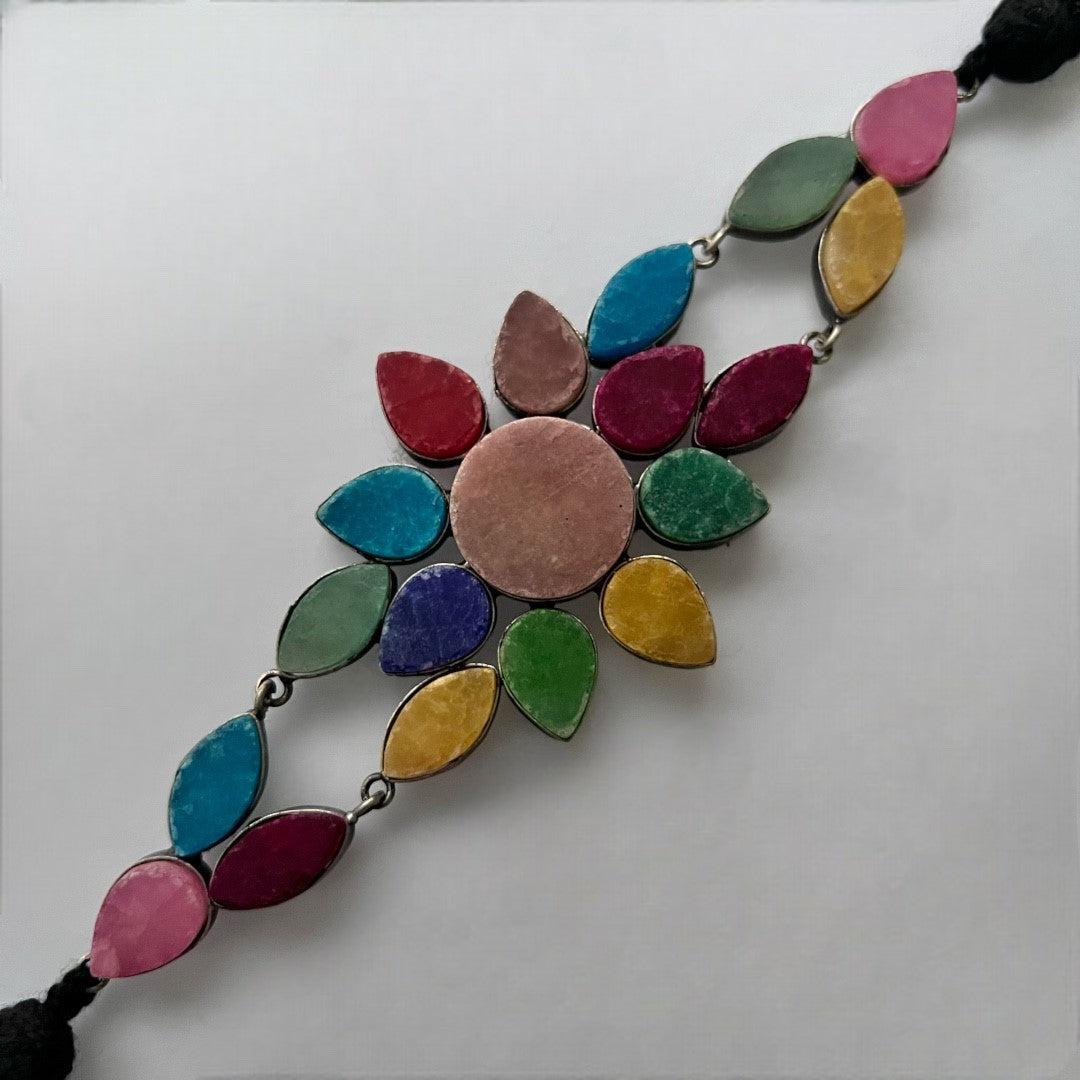 VARKAMA BIJOUX  EXCLUSIVE HANDMADE RAW STONE RUSTIC CHOKER WITH EARRINGS CH84