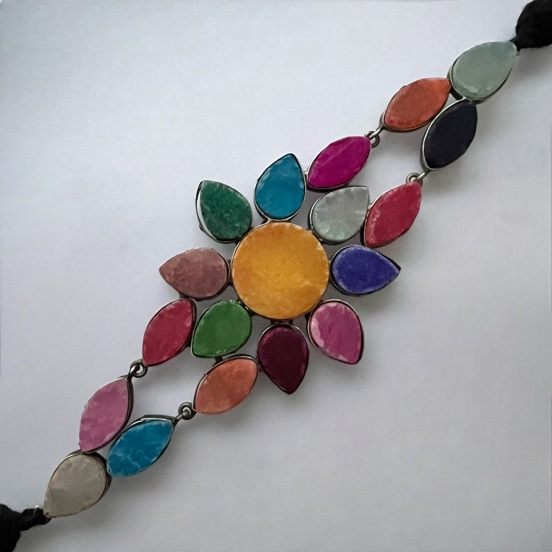 VARKAMA BIJOUX  EXCLUSIVE HANDMADE RAW STONE RUSTIC CHOKER WITH EARRINGS CH84