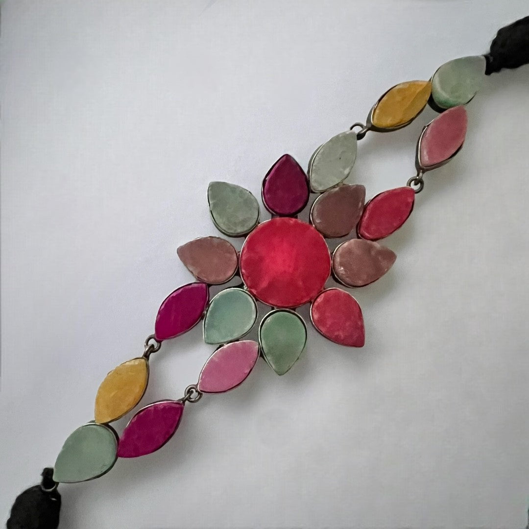 VARKAMA BIJOUX  EXCLUSIVE HANDMADE RAW STONE RUSTIC CHOKER WITH EARRINGS CH84