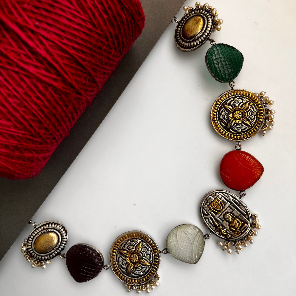 RITHANA BIJOUX PREMIUM AND EXCLUSIVE HAND HAMMERED HANDMADE CHOKER WITH EARRINGS CH101