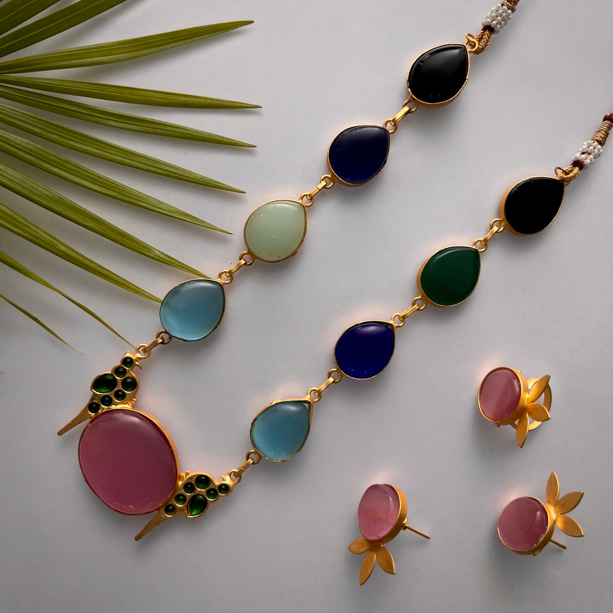 ROXANIA SET RING EARRING AND NECKLACE HANDMADE GOLD TONED PREMIUM NECKLACE/NECKPIECE EARRING SET NL30