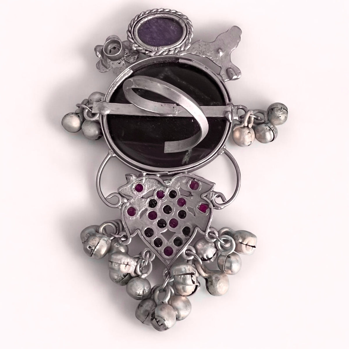 CLARA PREMIUM HANDMADE NATURAL STONES SILVER POLISH RING R60 DESIGN 4