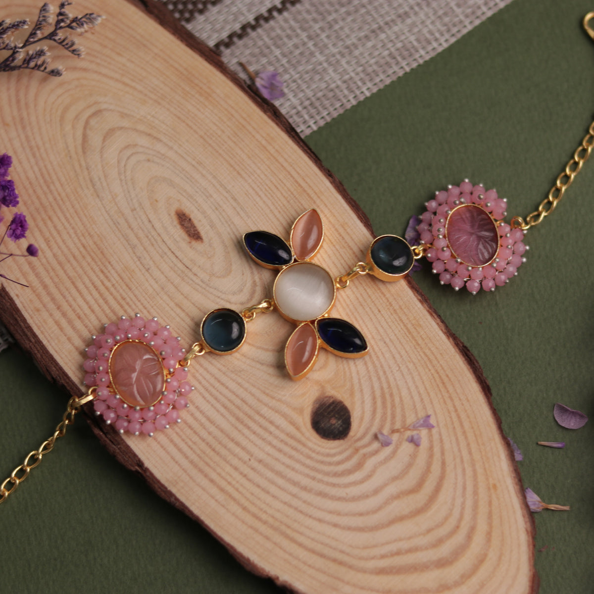 NIRASHA BIJOUX HANDMADE MONALISA MINIMALIST CHOKER WITH EARRINGS CH45