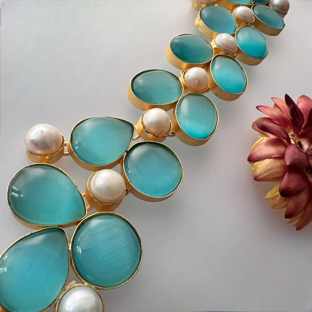 BAGYA BIJOUX PREMIUM AND EXCLUSIVE HANDMADE MONALISA CHOKER WITH EARRINGS CH405