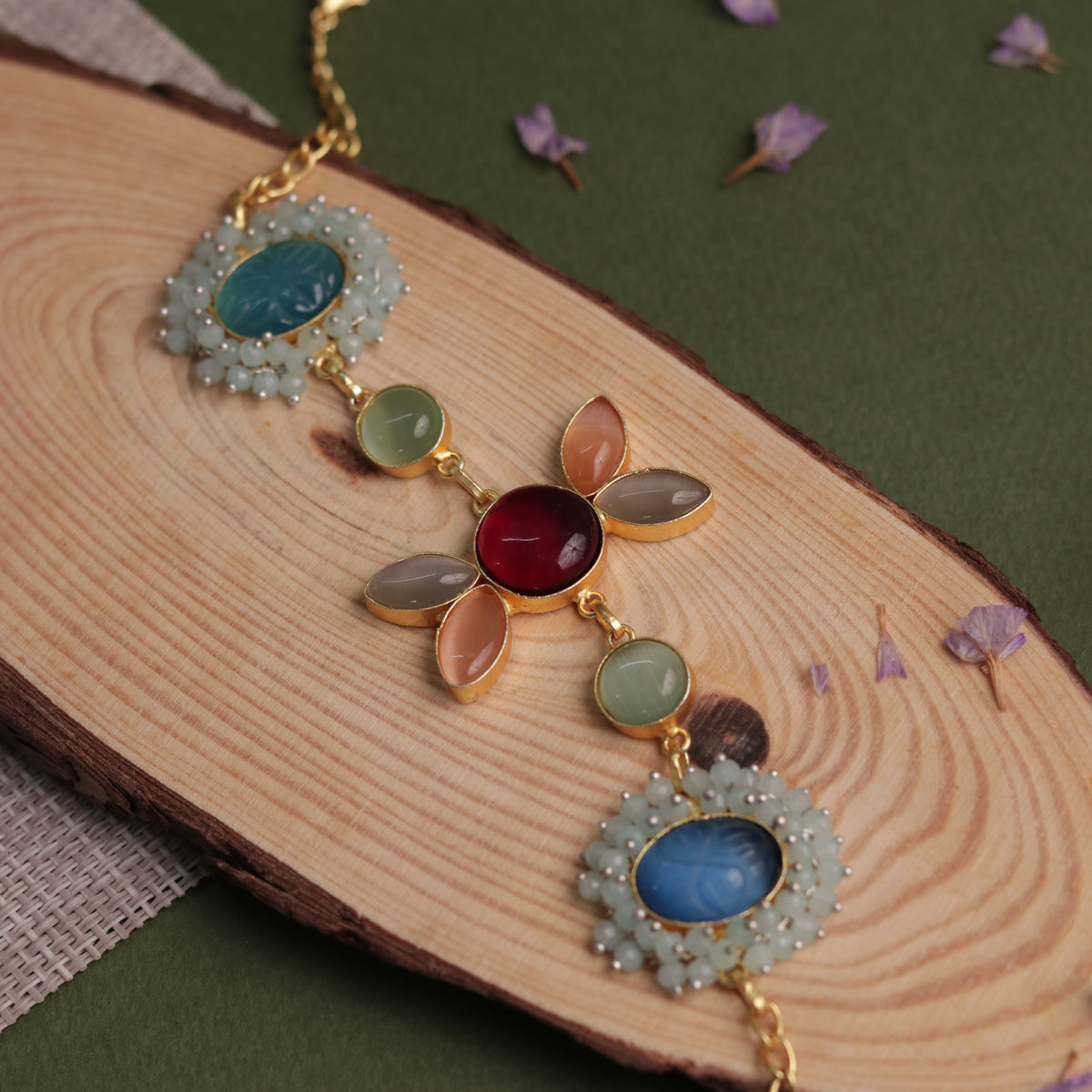 NIRASHA BIJOUX HANDMADE MONALISA MINIMALIST CHOKER WITH EARRINGS CH45