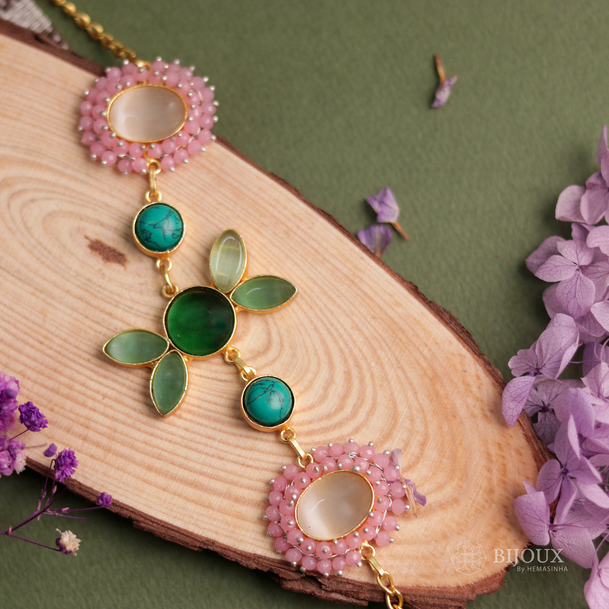 NIRASHA BIJOUX HANDMADE MONALISA MINIMALIST CHOKER WITH EARRINGS CH45