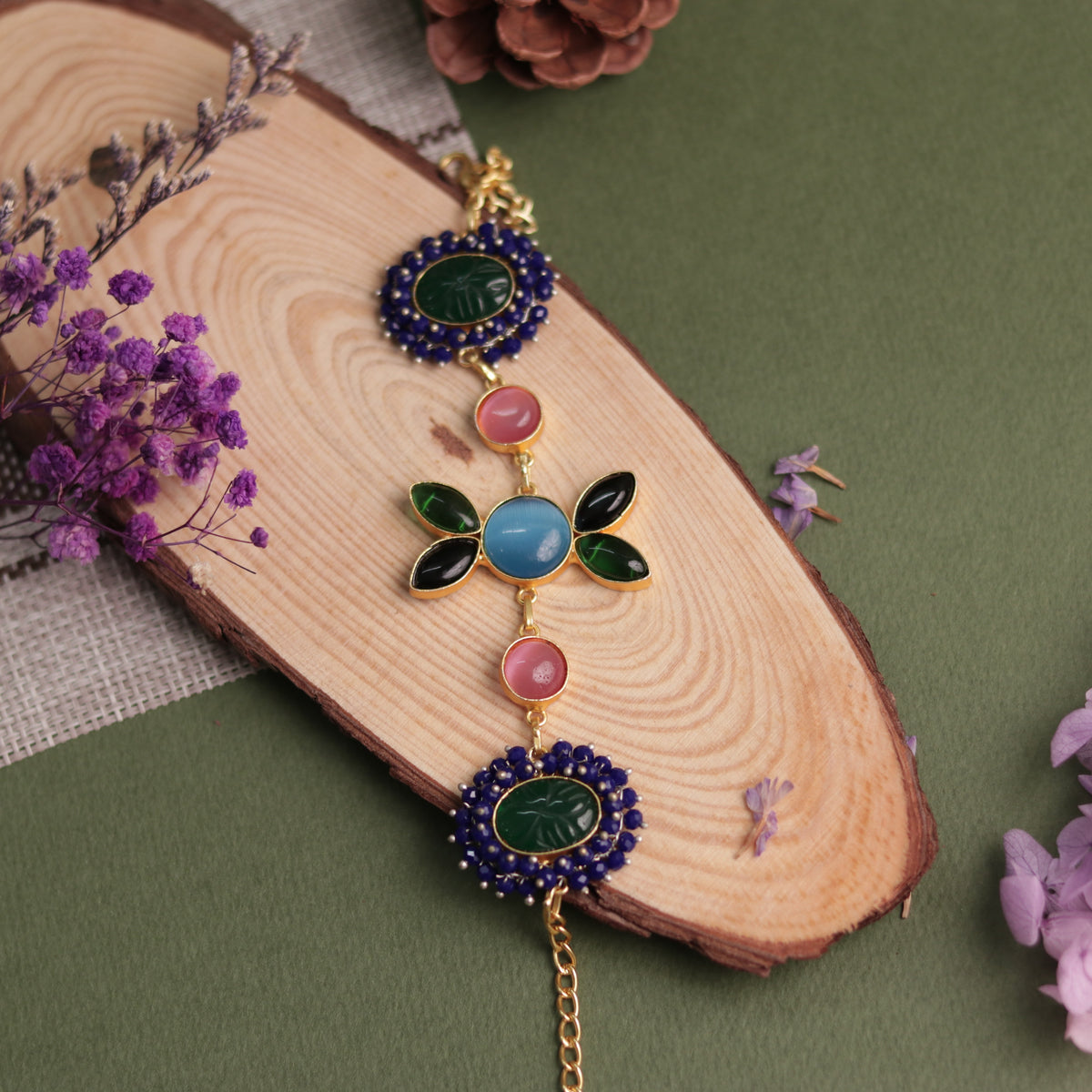 NIRASHA BIJOUX HANDMADE MONALISA MINIMALIST CHOKER WITH EARRINGS CH45