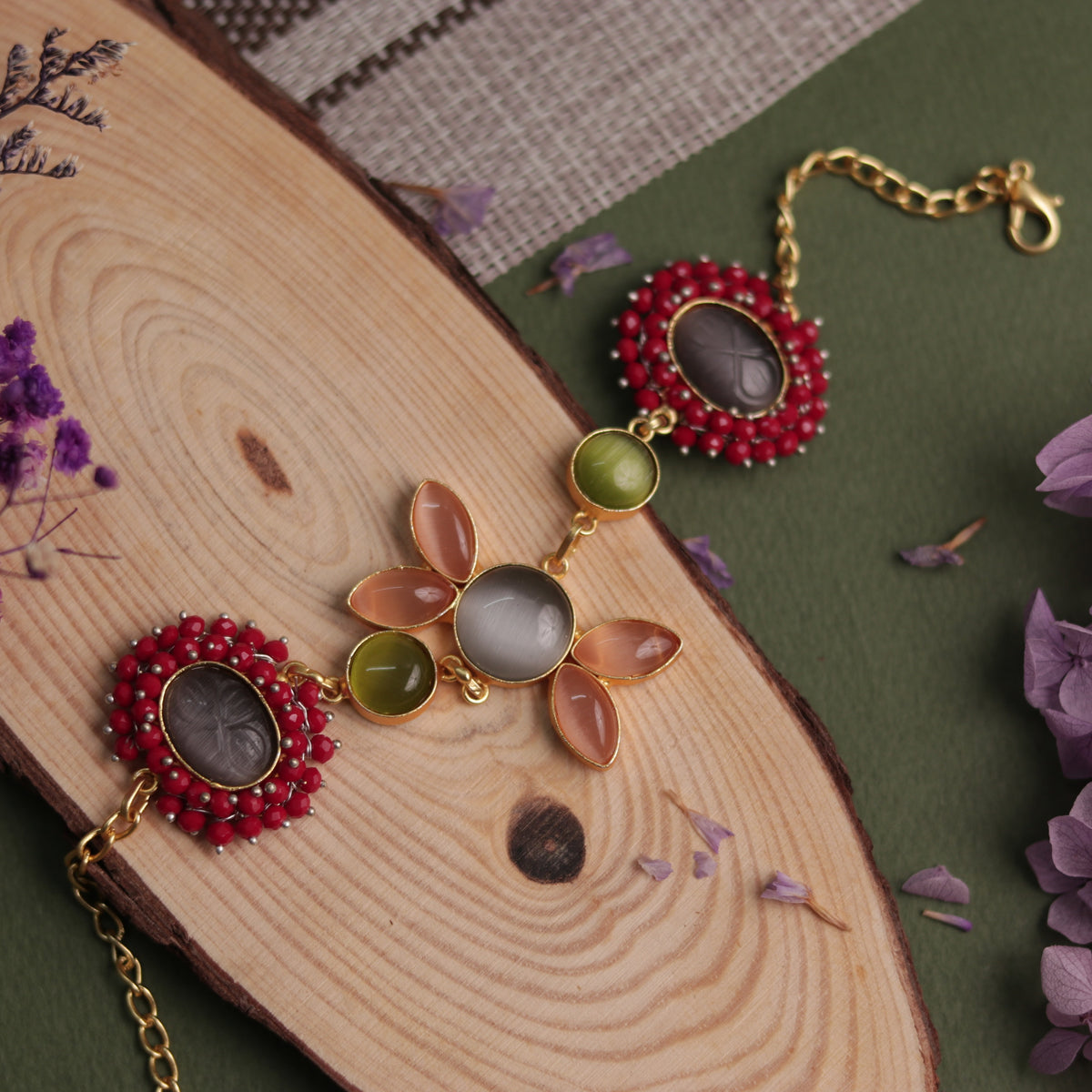 NIRASHA BIJOUX HANDMADE MONALISA MINIMALIST CHOKER WITH EARRINGS CH45