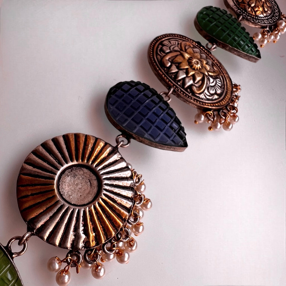 RITHANA BIJOUX PREMIUM AND EXCLUSIVE HAND HAMMERED HANDMADE CHOKER WITH EARRINGS CH101