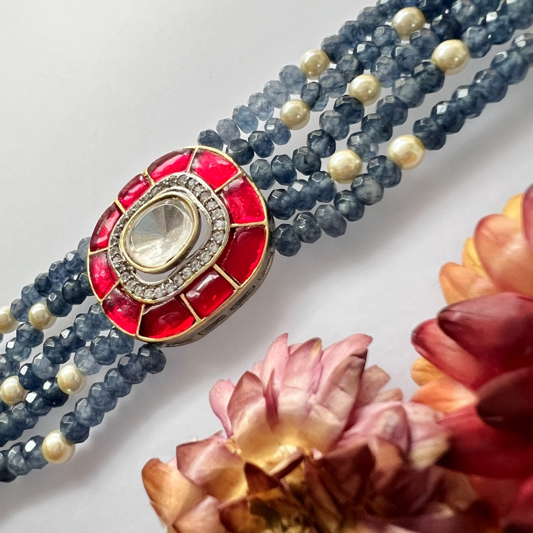 MARIA ONEX BEADS LAC AND POLKI BIJOUX PREMIUM AND EXCLUSIVE HANDMADE CHOKER CH400