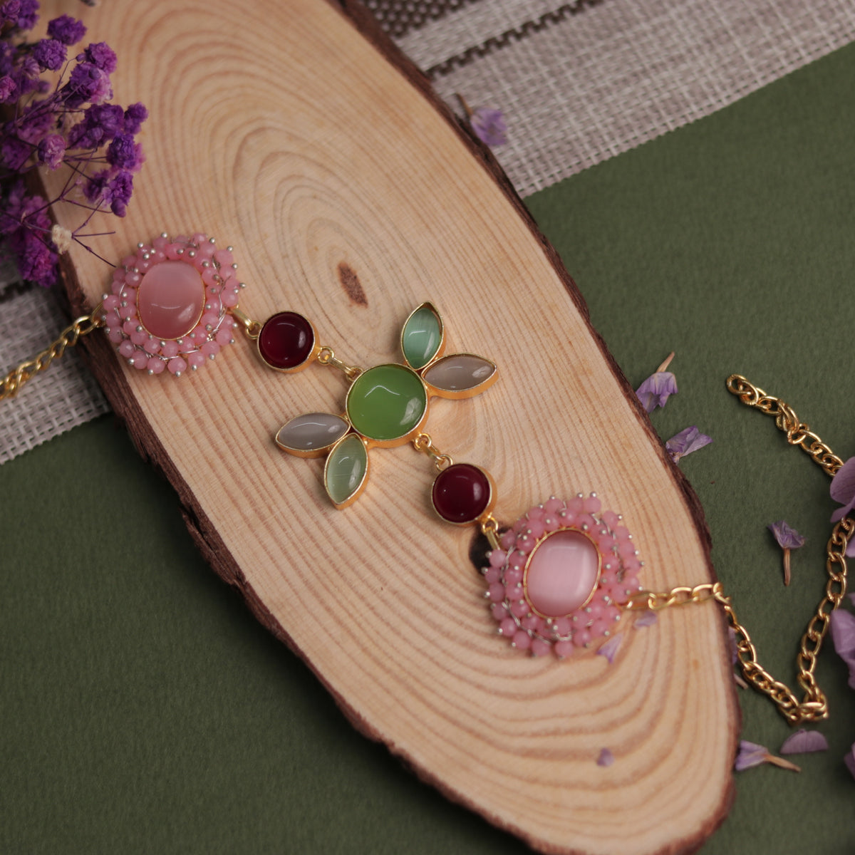 NIRASHA BIJOUX HANDMADE MONALISA MINIMALIST CHOKER WITH EARRINGS CH45