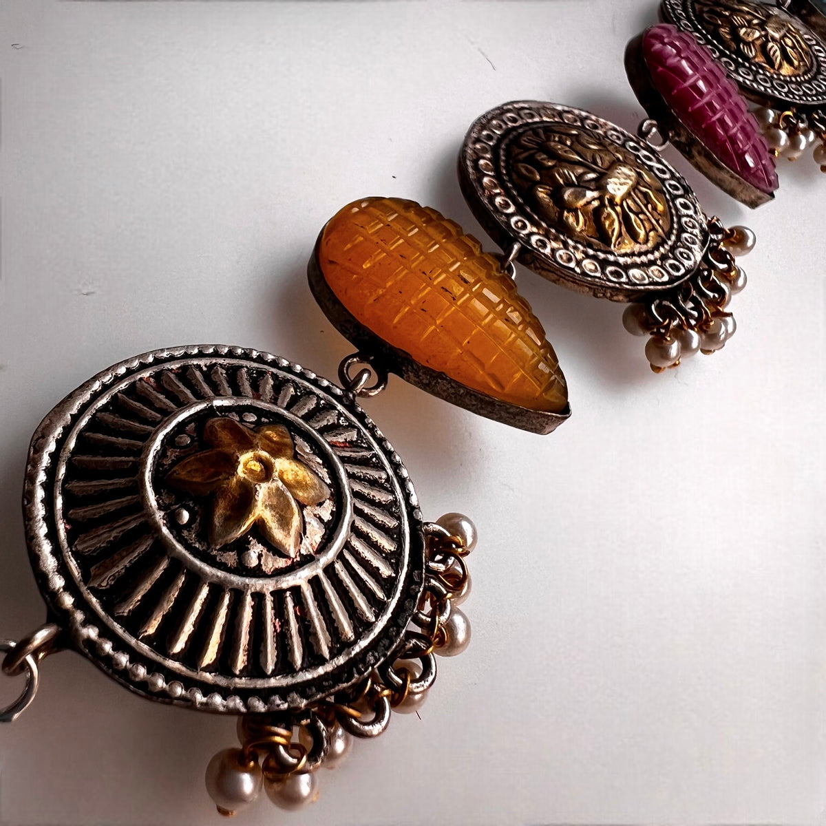 RITHANA BIJOUX PREMIUM AND EXCLUSIVE HAND HAMMERED HANDMADE CHOKER WITH EARRINGS CH101