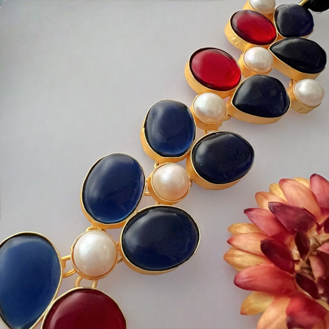 BAGYA BIJOUX PREMIUM AND EXCLUSIVE HANDMADE MONALISA CHOKER WITH EARRINGS CH405