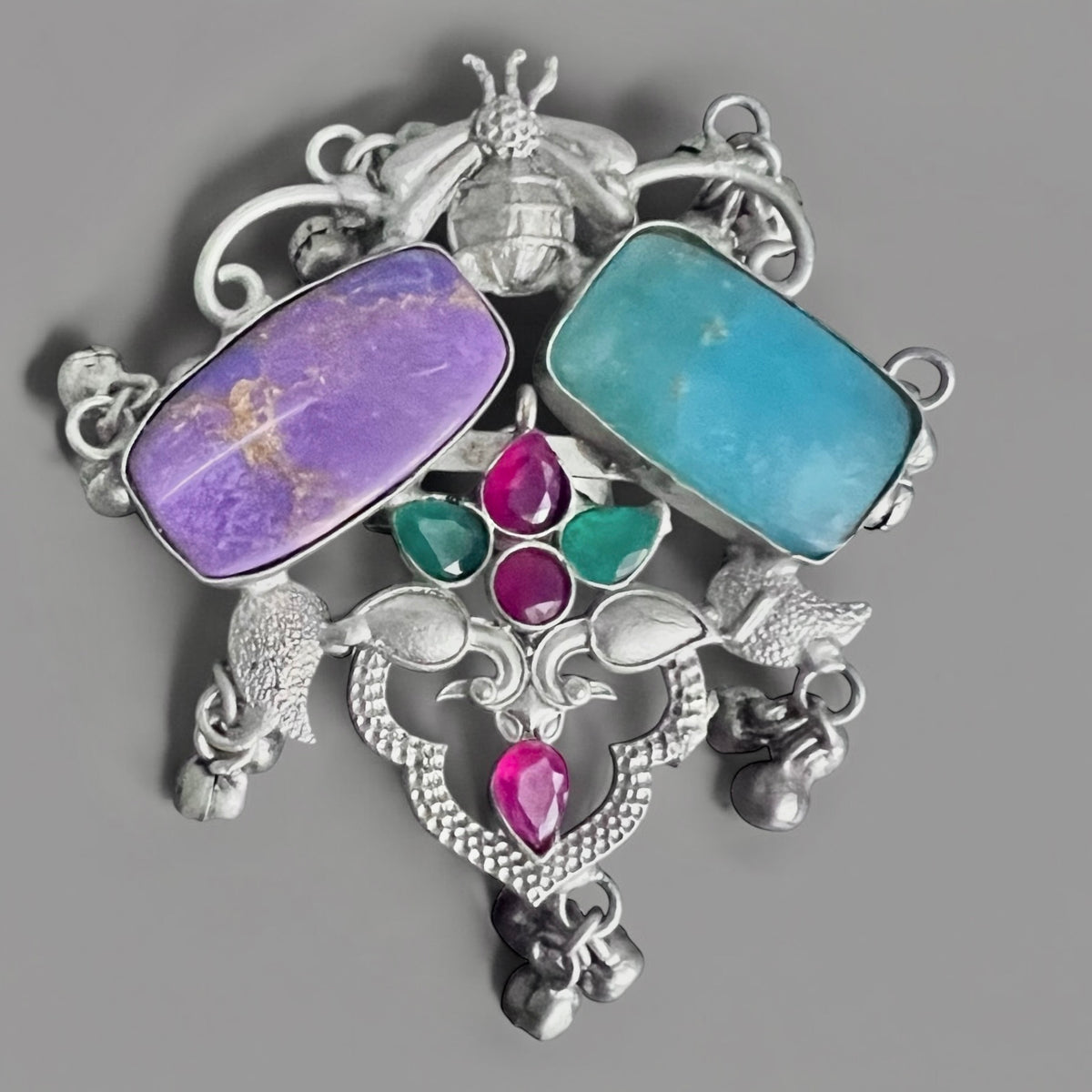 RITU PREMIUM HANDMADE NATURAL STONES SILVER POLISH RING R62