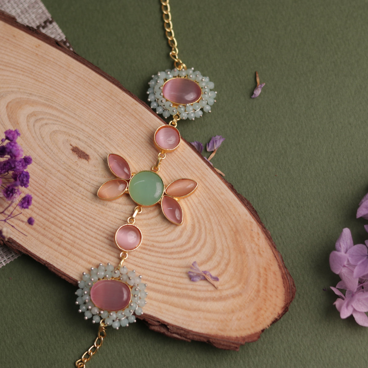 NIRASHA BIJOUX HANDMADE MONALISA MINIMALIST CHOKER WITH EARRINGS CH45