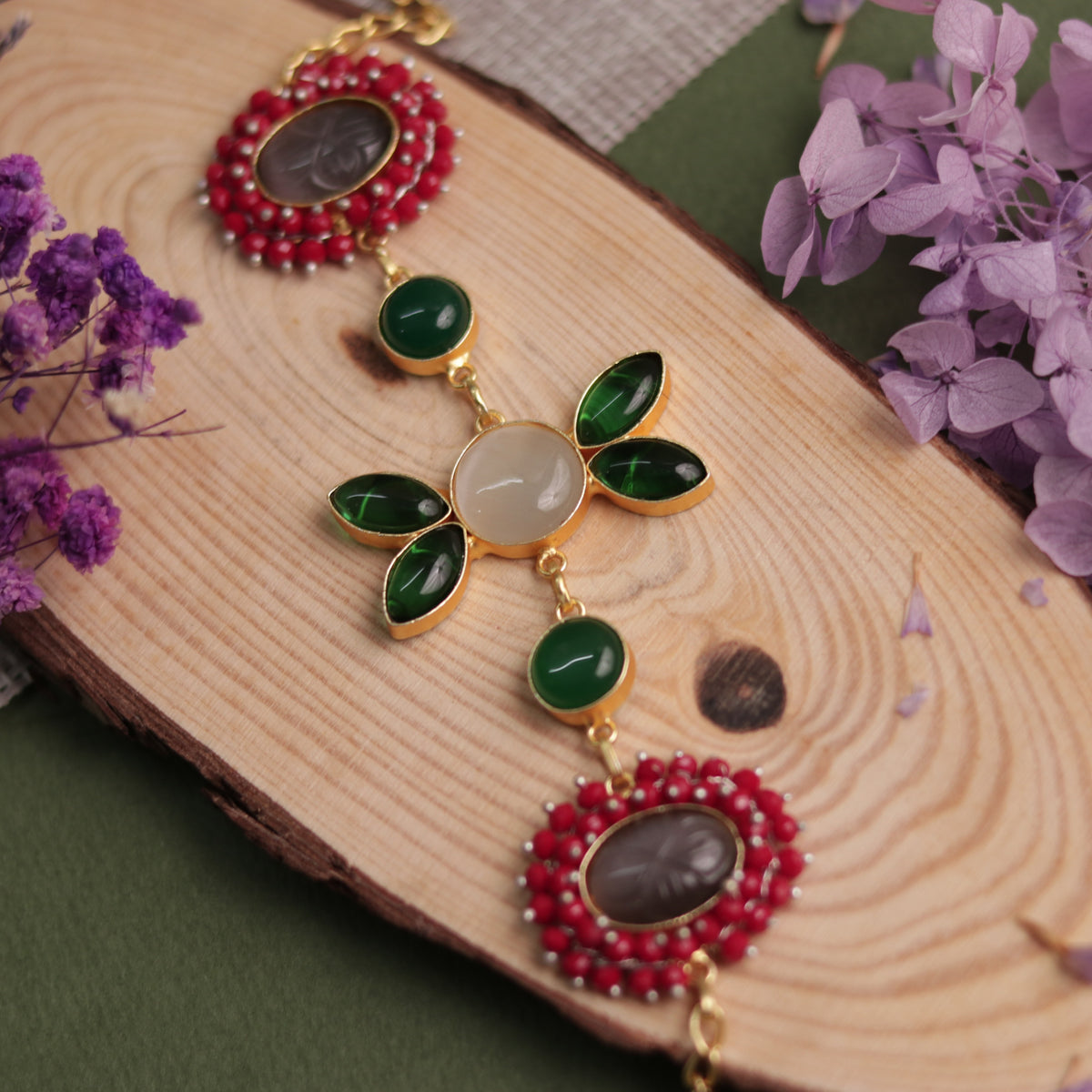 NIRASHA BIJOUX HANDMADE MONALISA MINIMALIST CHOKER WITH EARRINGS CH45