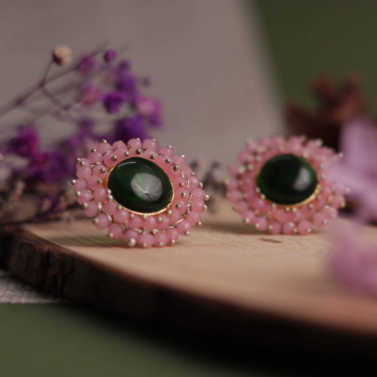 NIRASHA BIJOUX HANDMADE MONALISA MINIMALIST CHOKER WITH EARRINGS CH45