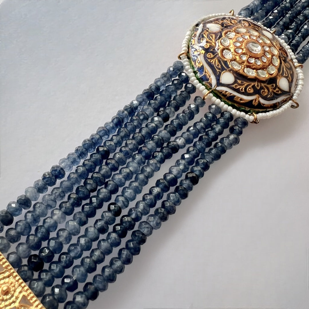 JADE ONEX BEADS LAC AND KUNDAN BIJOUX PREMIUM AND EXCLUSIVE HANDMADE CHOKER WITH EARRINGS CH397