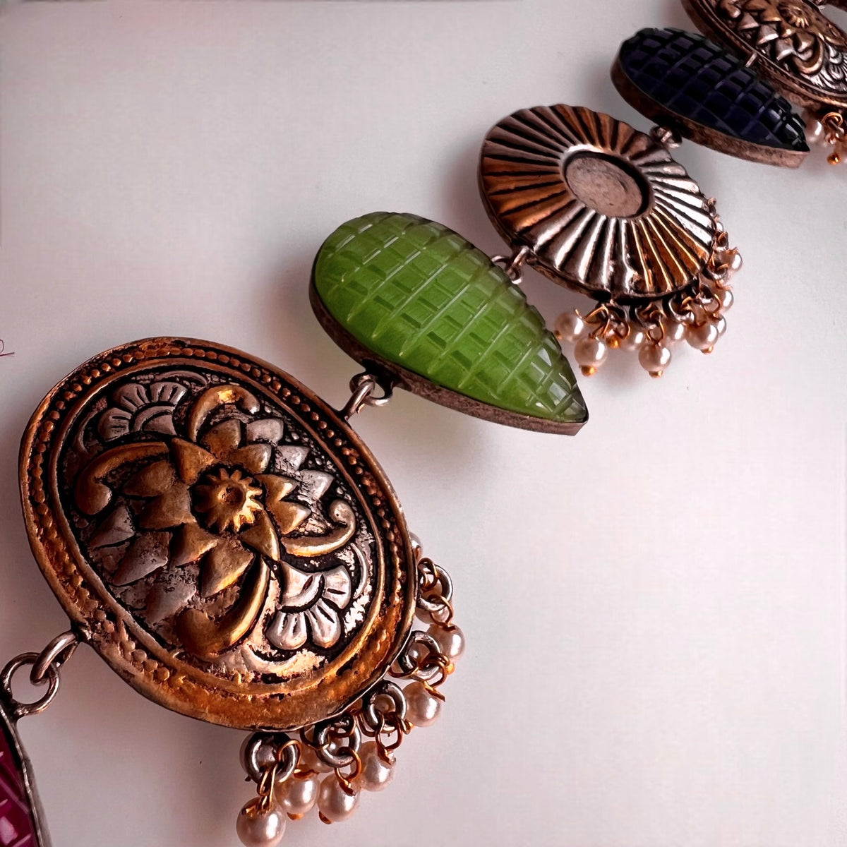 RITHANA BIJOUX PREMIUM AND EXCLUSIVE HAND HAMMERED HANDMADE CHOKER WITH EARRINGS CH101